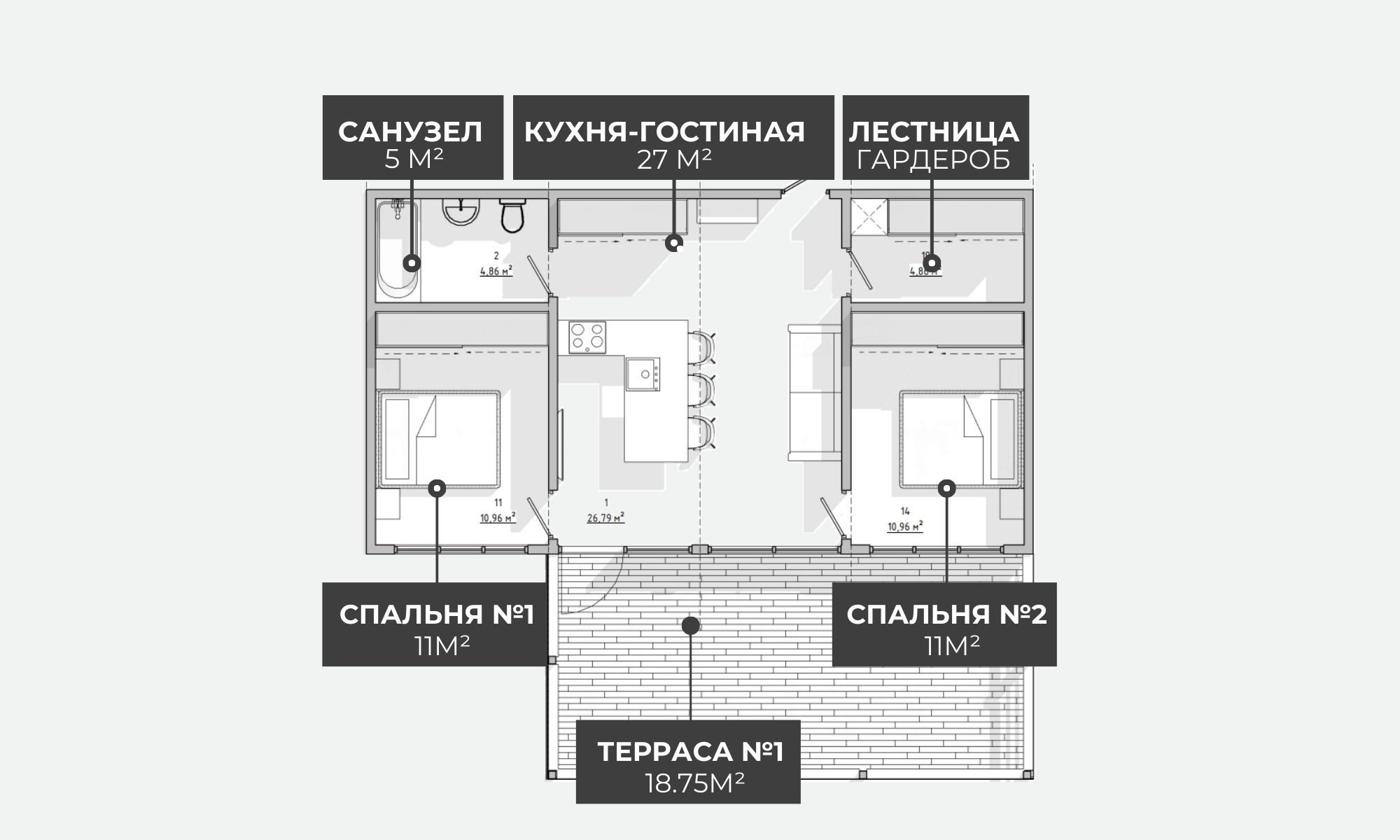 Планировка КАРКАСНОГО ДОМА COMFORT