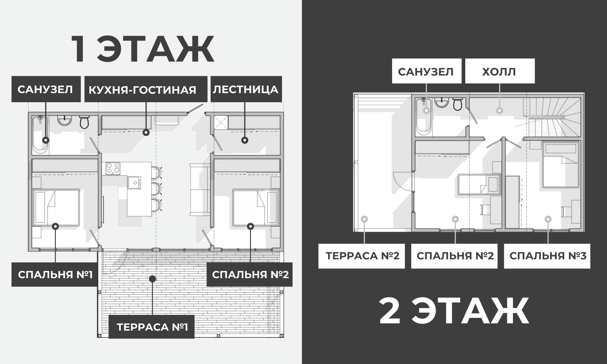 МОНОЛИТНЫЙ ДОМ MODERN 110 ПЛАНИРОВКА 