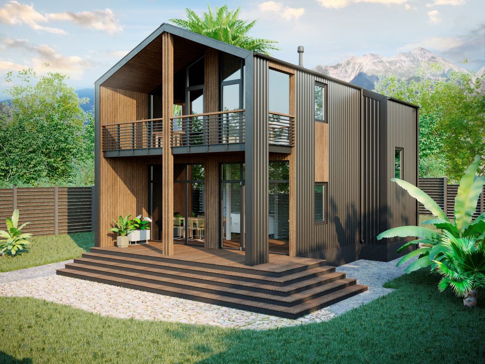 рендер каркасного дома Barn house барн хаус
