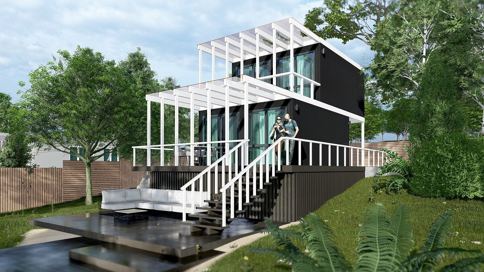 рендер каркасного гостевого дома GUEST HOUSE