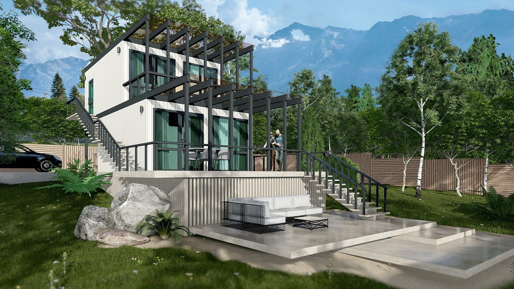 рендер каркасного гостевого дома GUEST HOUSE