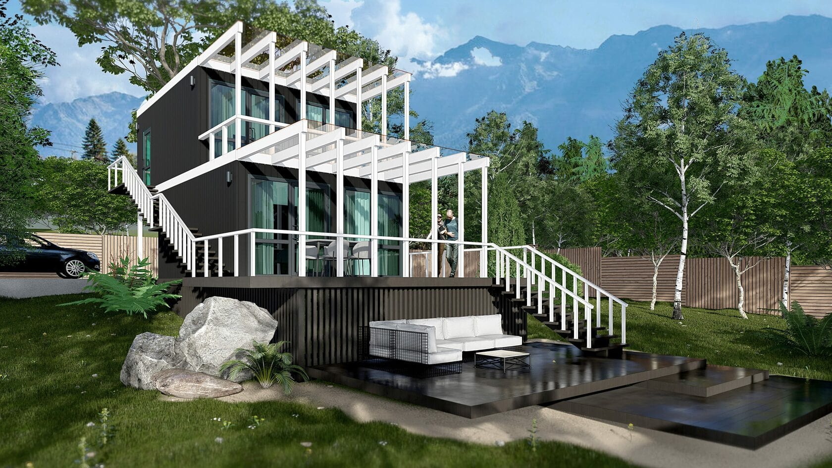 рендер каркасного гостевого дома GUEST HOUSE