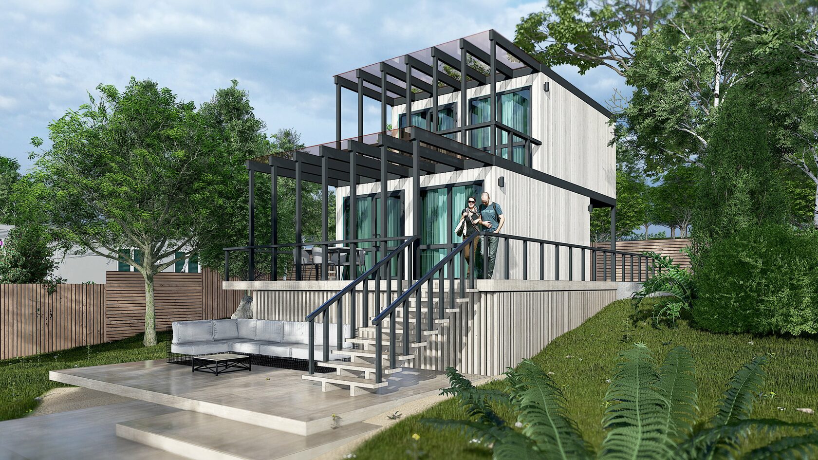 рендер каркасного гостевого дома GUEST HOUSE