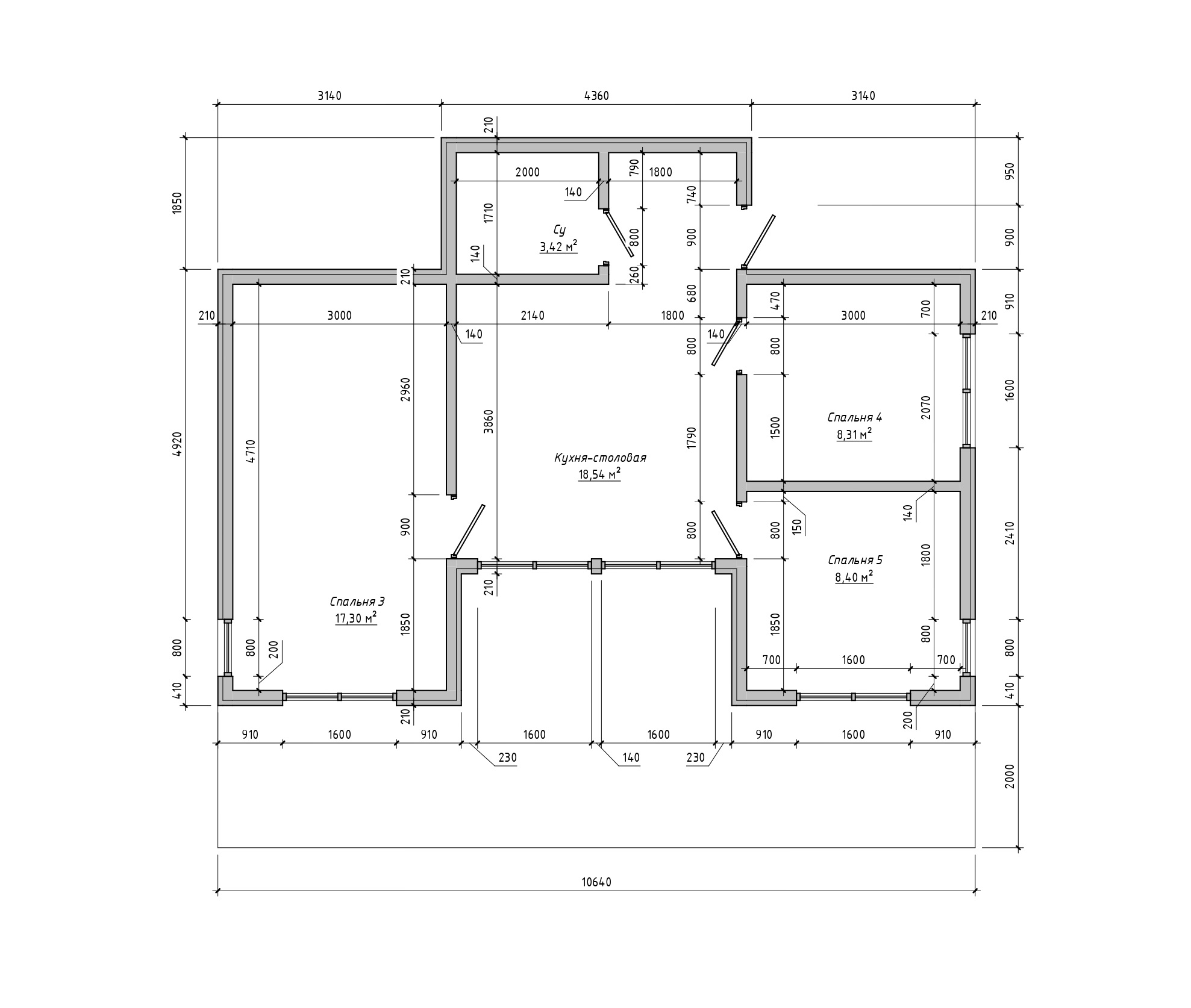 планировка второго этажа каркасного дома VILLA CASCADE