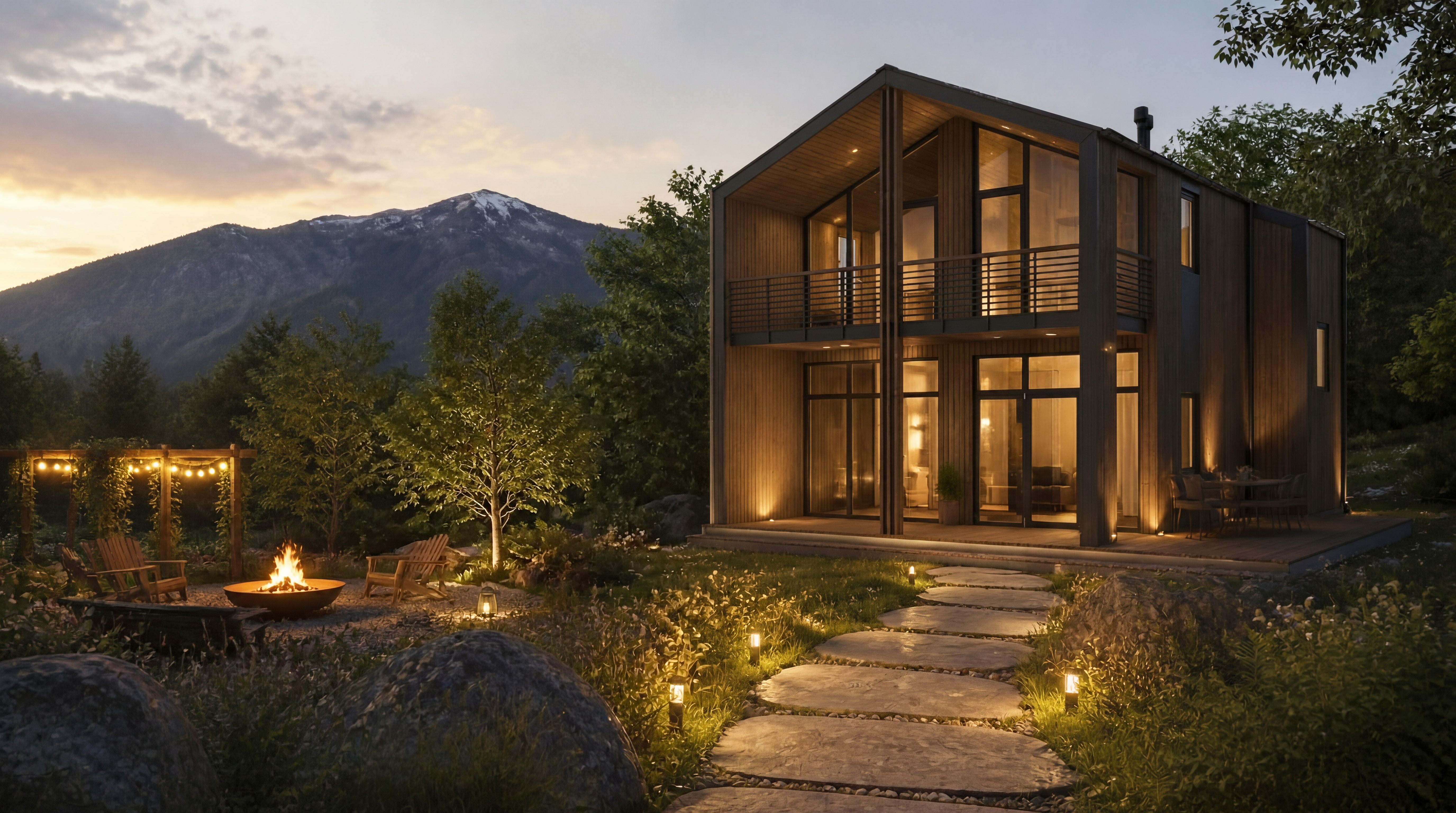 рендер каркасного дома Barn house барн хаус