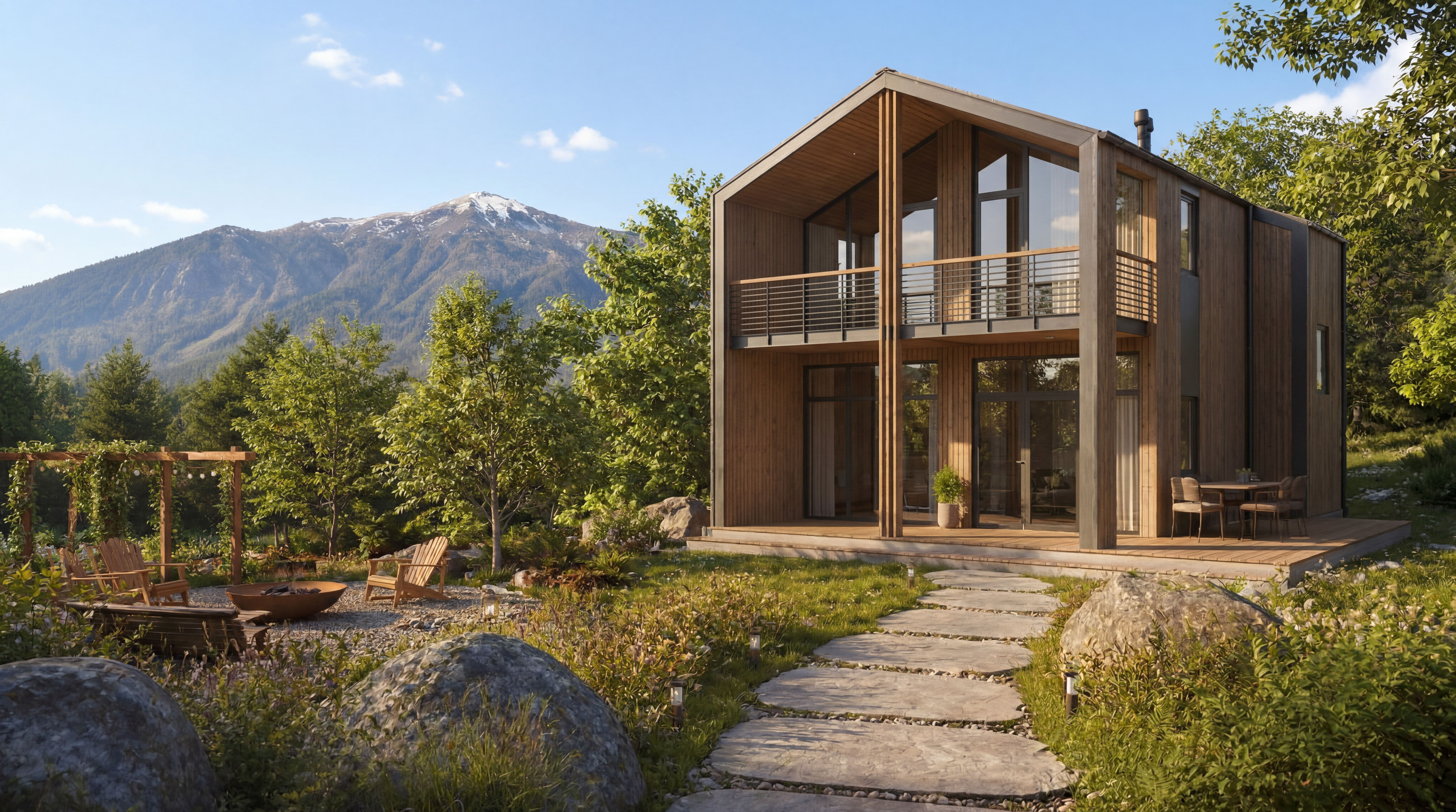рендер каркасного дома Barn house барн хаус