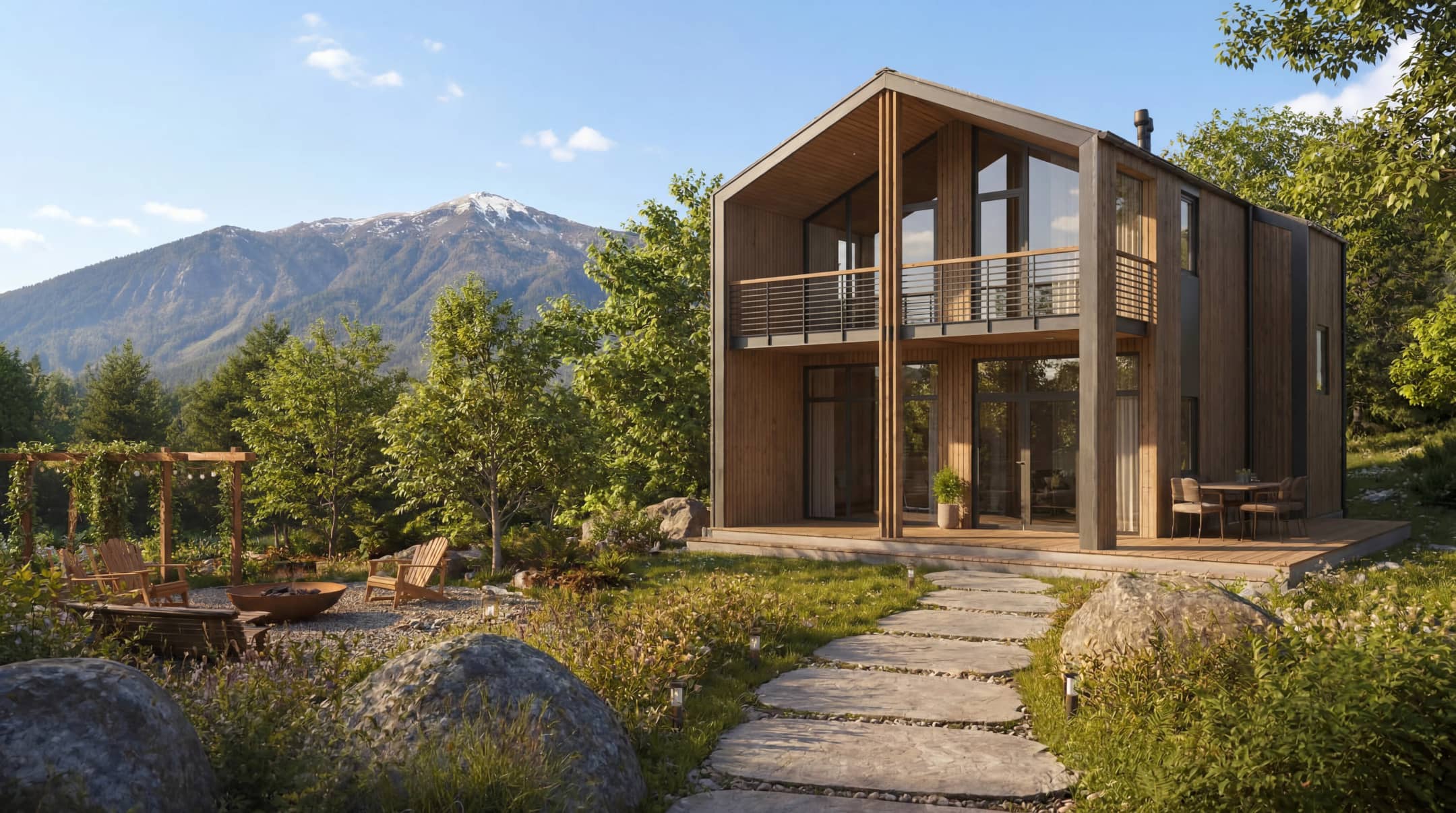 рендер каркасного дома Barn house барн хаус