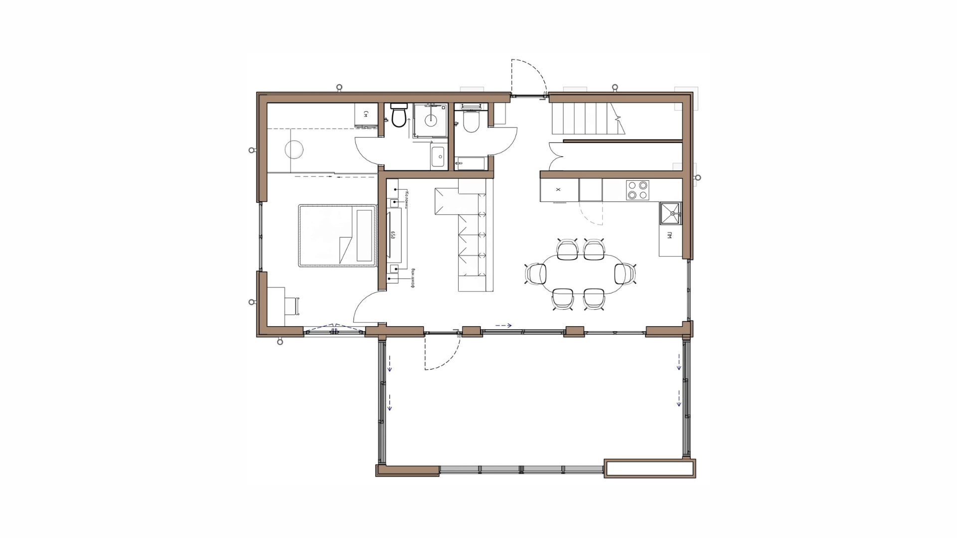 МОНОЛИТНЫЙ ДОМ MODERN 110 ПЛАНИРОВКА 