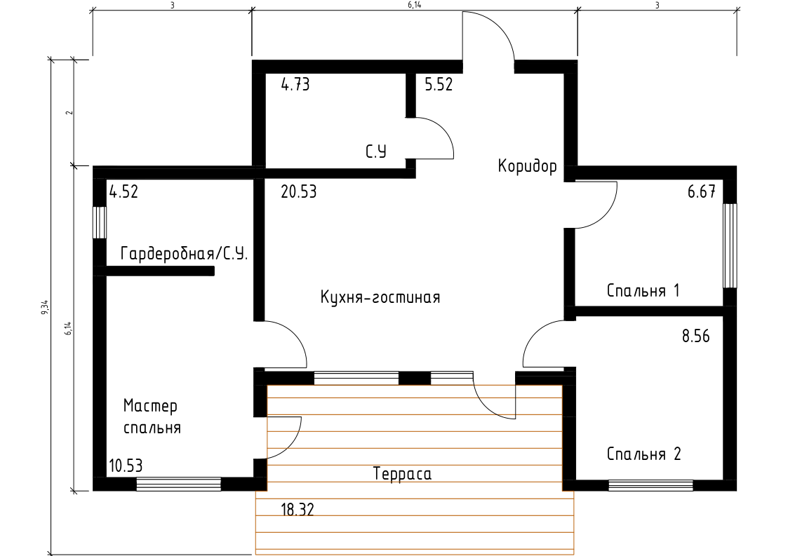 Планировка каркасного дома Comfort